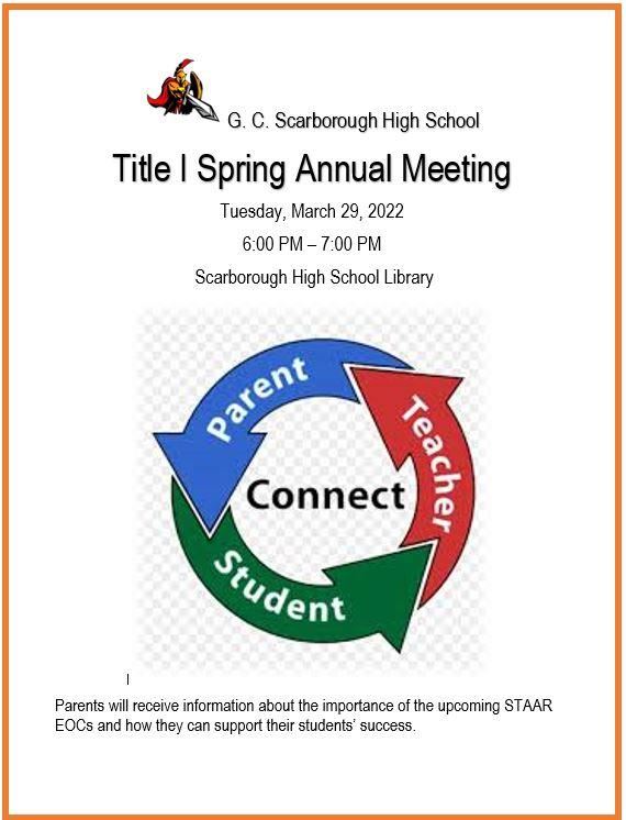 Title 1 Spring Meeting Tuesaday